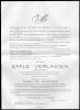 Faire-part de décès Emile Verlinden